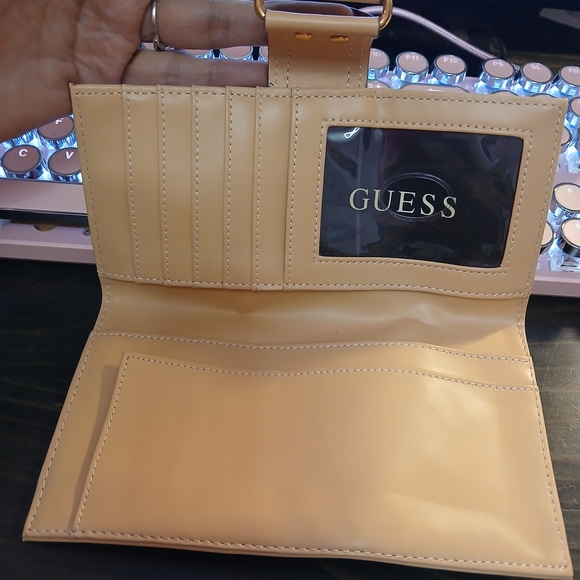 Guess Pink and Tan Logo Clutch - Picture 4 of 5